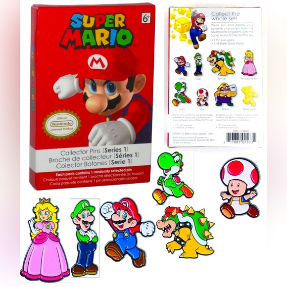Nintendo Other - Super Mario Collector Enamel Pins Nintendo Toad Bowser Yoshi* one random pin box